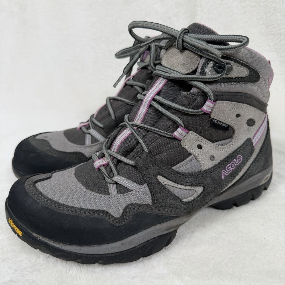 Asolo Women’s Waterproof Hiking Boots Gray Pink Vibrant Mid Ankle Size 9